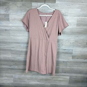 Madewell Blush Pink Faux Wrap Midi Dress